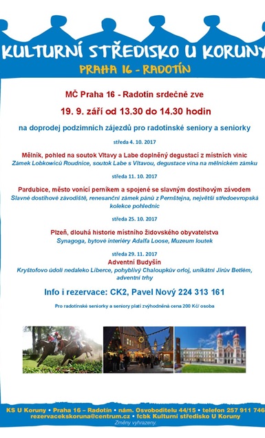 Leták - doprodej podzimních zájezdů