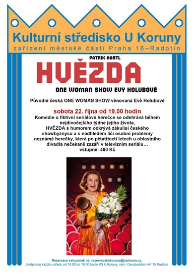 Pozvánka na představení Hvězda s Evou Holubovou Pozvánka na představení Hvězda s Evou Holubovou
