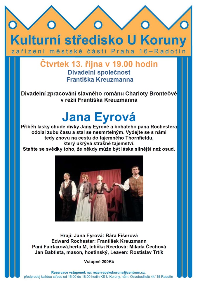 Plakát k divadelní hře Jana Eyrová