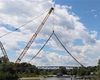 Přesun mostní konstrukce lávky na pilíře, 1.6.2022