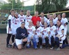 Přátelské utkání softballistek ČR s reprezentací Nového Zélandu, český tým s K. Hanzlíkem, 5.8.2014