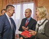 Radotínský starosta Karel Hanzlík, místostarostové Miroslav Knotek a Petr Šiška a tajemník úřadu Pavel Jirásek navštívili v pátek všechny volební komise a také rovnou odvolili, 13.1.2023